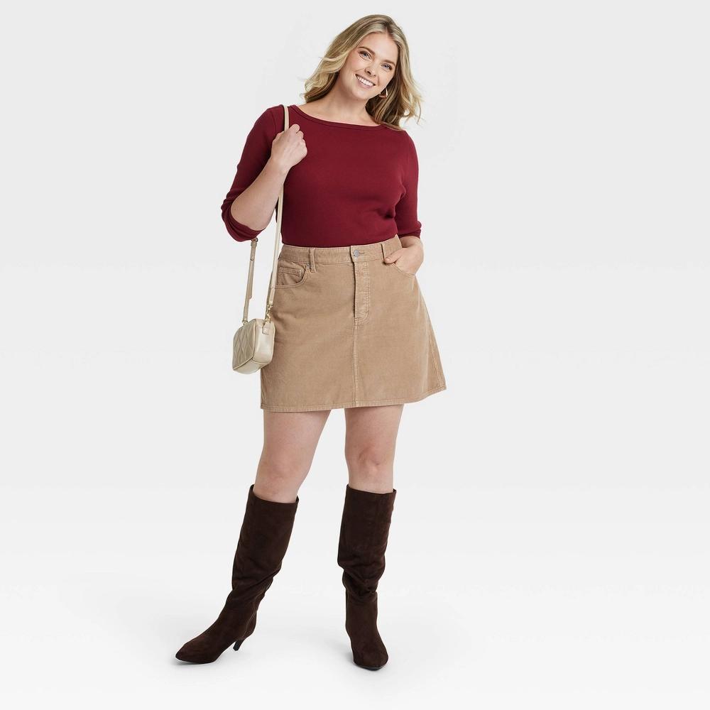 Women's Corduroy Mini Skirt - Universal Thread™ Brown 24 Product Image