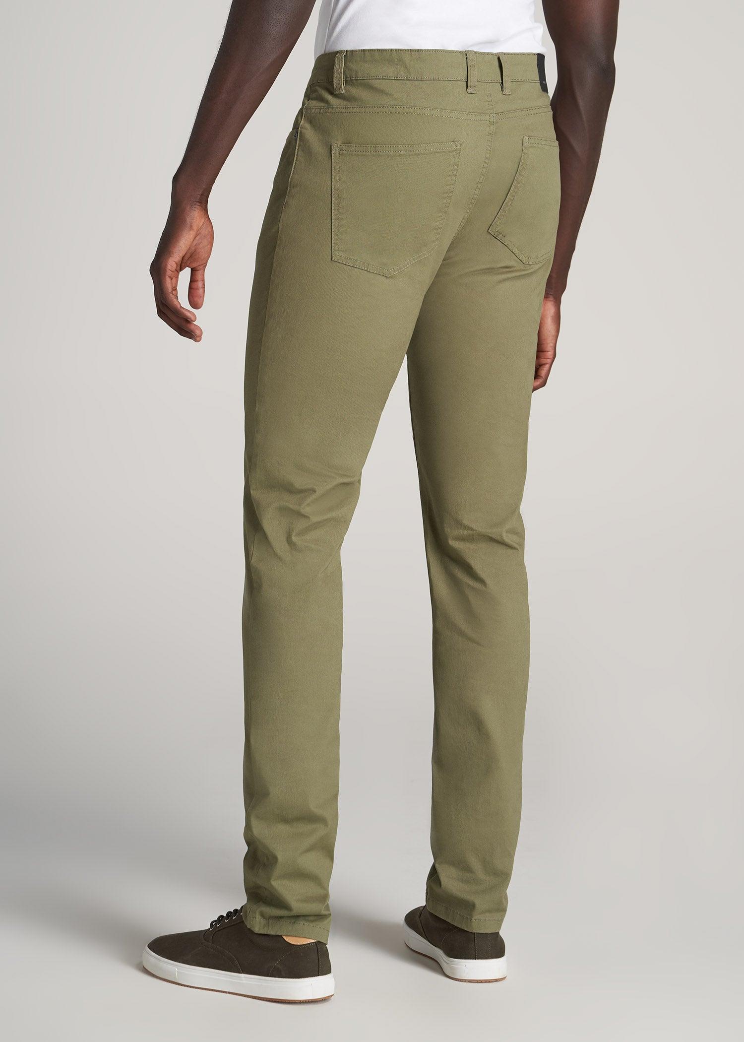 Dylan SLIM FIT Five-Pocket Pants For Tall Men in Fatigue Green Product Image