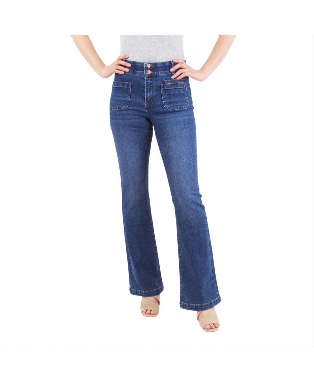 Indigo Poppy Womens Tummy Control Bootcut Jeans with Classic Pockets and back design product image