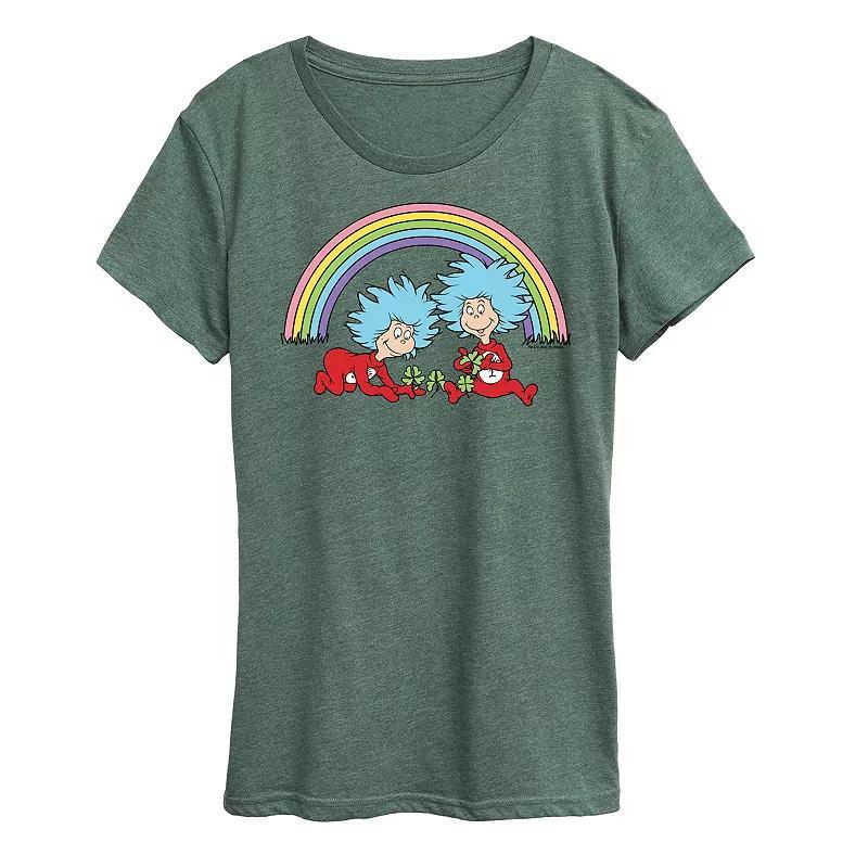 Womens Dr. Seuss Thing 1 & 2 Rainbow Graphic Tee Product Image