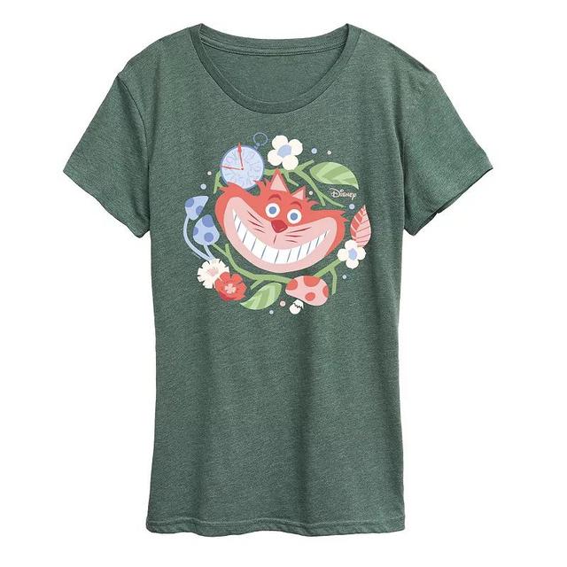 Disneys Alice in Wonderland Cheshire Cat Womens Circle Graphic Tee Product Image