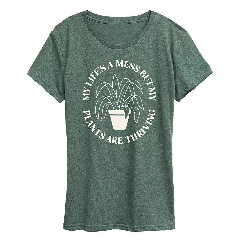 Womens Lifes A Mess Plants Thriving Graphic Tee Product Image