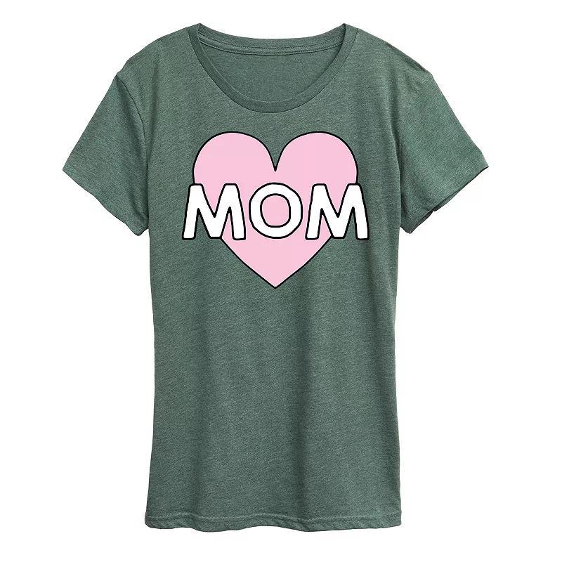 Womens Mom Heart Graphic Tee Product Image