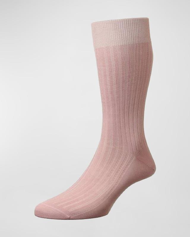 Mens Danvers Ribbed Cotton Mid-Calf Socks Product Image