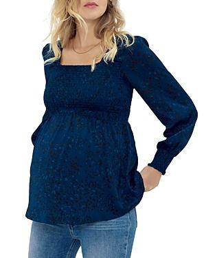 Ingrid & Isabel Smocked Square Neck Maternity Blouse Product Image