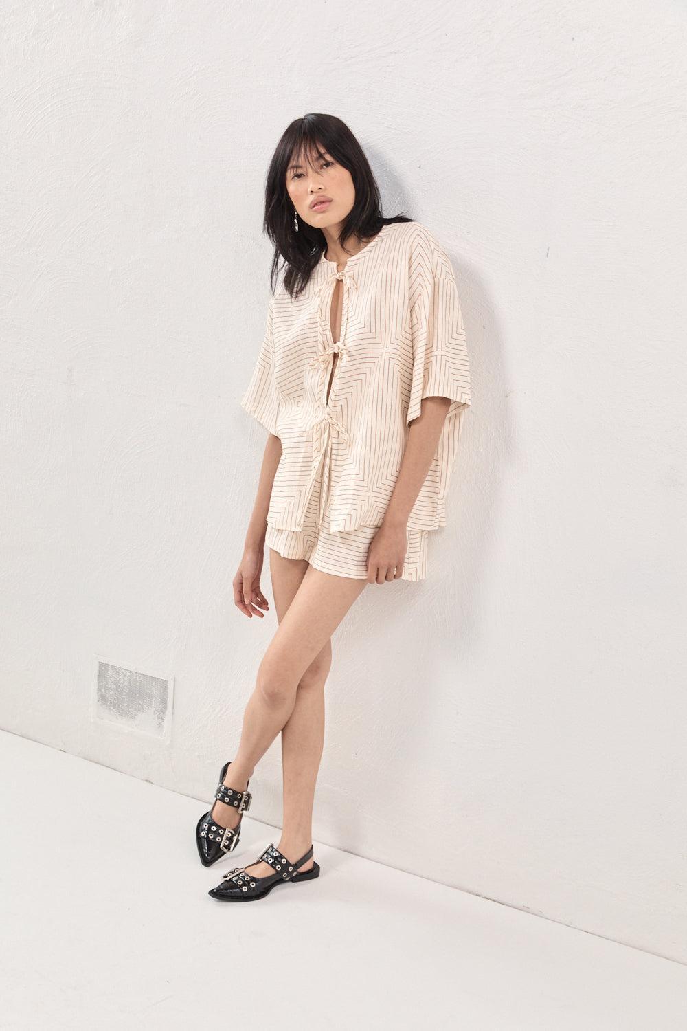 Naomi Linen Smock Top Juno Product Image