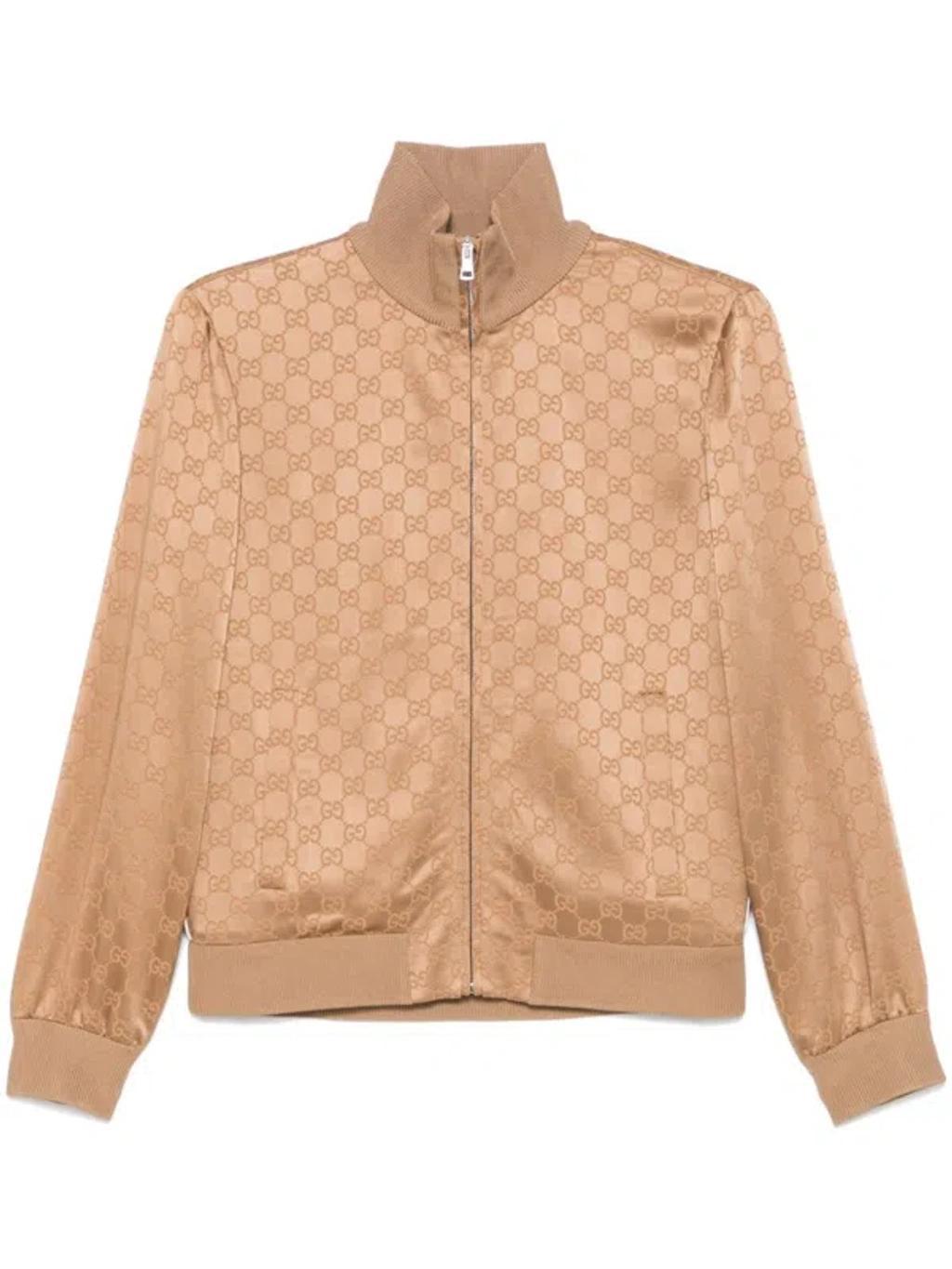 Gg Jacquard Jacket In Beige Product Image