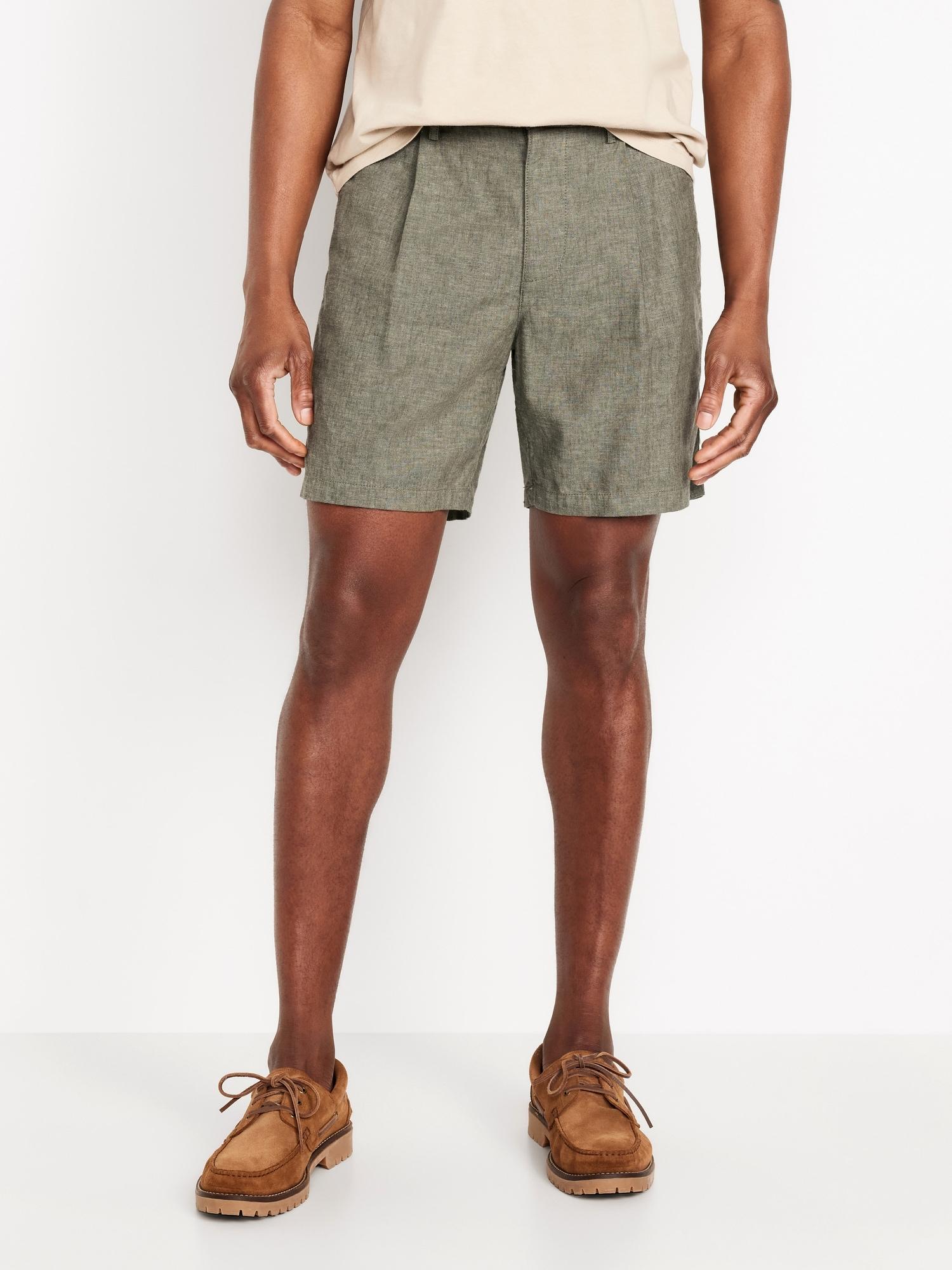 Slim Linen-Blend Chino Shorts -- 7-inch inseam Product Image