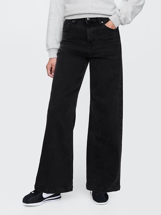 Curvy High Rise Stride Wide-Leg Jeans Product Image