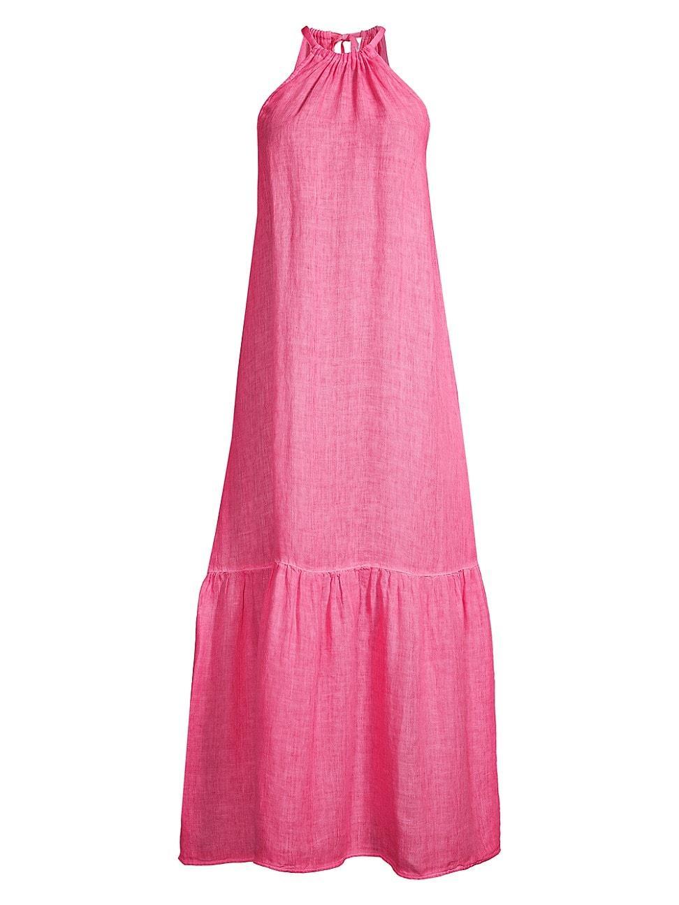 Womens Linen Halter Maxi Dress Product Image