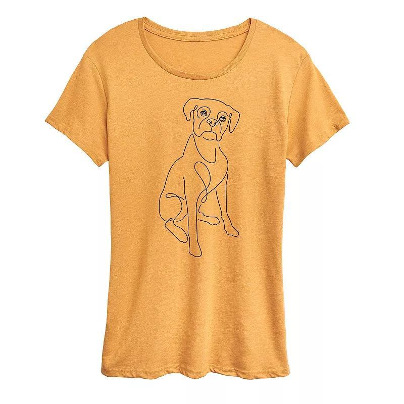 Womens Simple Line Drawing Of Dog Graphic Tee Product Image