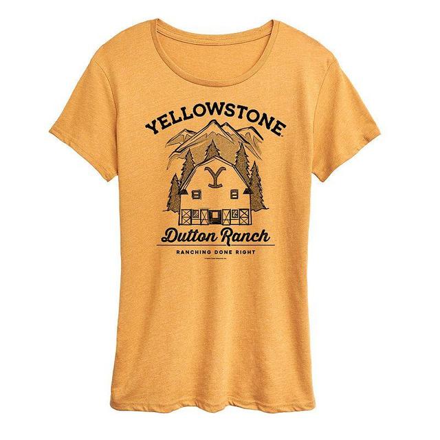 Womens Yellowstone Dutton Ranch Graphic Tee, Girls Grey Golden Meadow Product Image