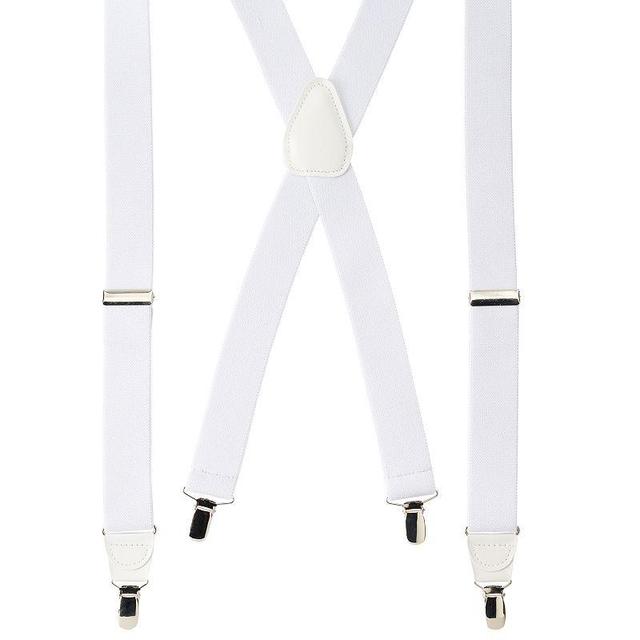 Wembley Solid Stretch Suspenders - Men, White Product Image