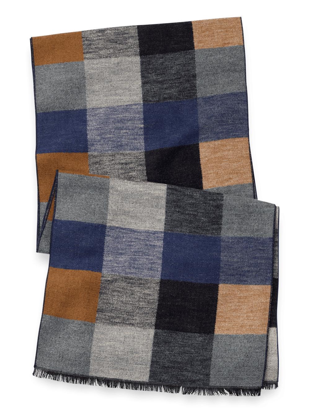 Buffalo Check Brushed Silk Scarf - Blue Multi Product Image