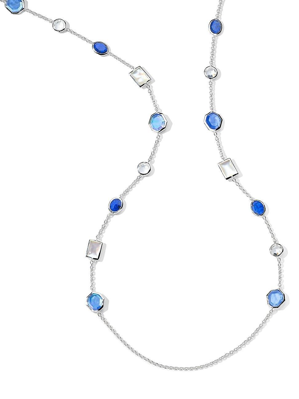 Womens Rock Candy Sterling Silver & Multi-Gemstone Station Necklace Product Image