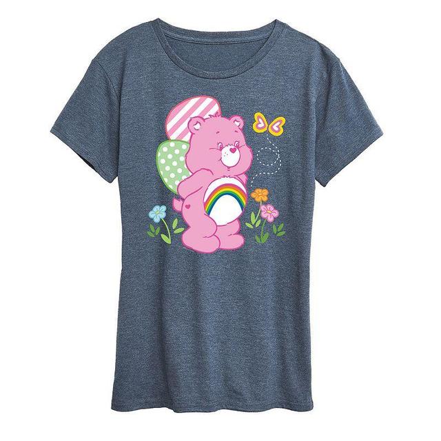 Womens Care Bears Easter Scene Graphic Tee Grey Blue Product Image