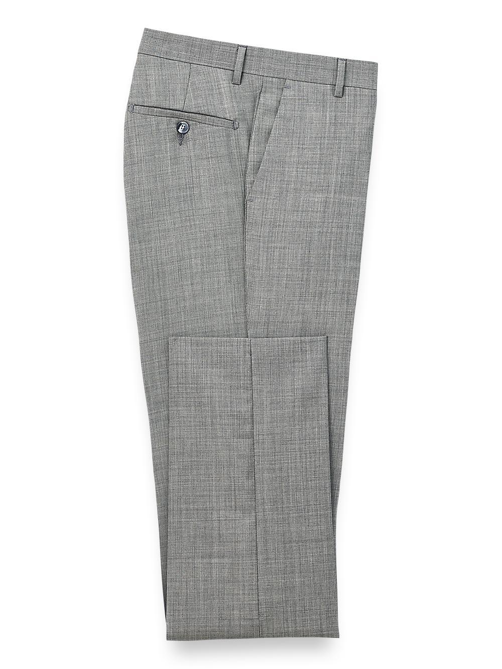 Wool Sharkskin Flat Front Pants Product Image