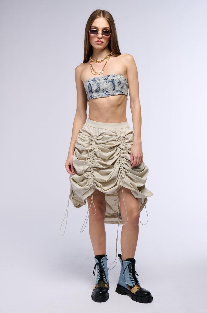 CHLOE CONVERTIBLE DRAWSTRING HIGH LOW SKIRT Product Image