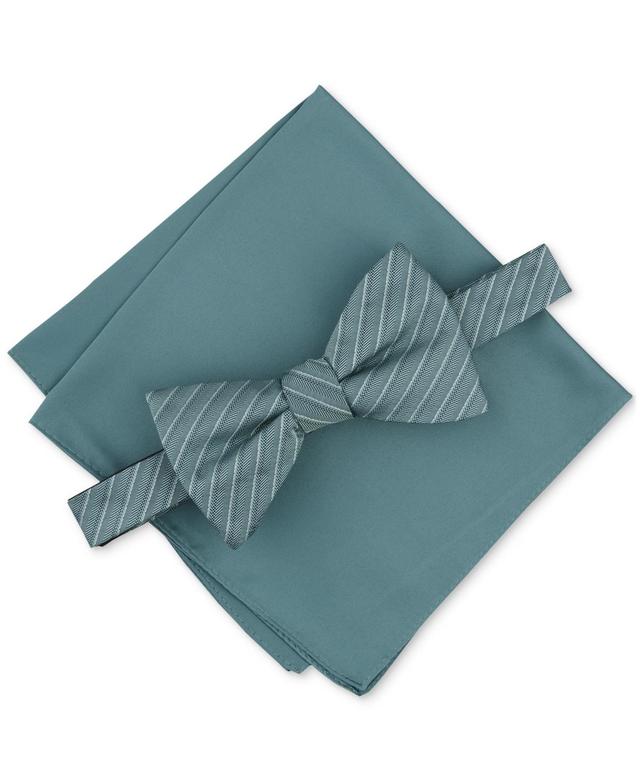 Alfani Mens Ozark Stripe Bow Tie & Dot Pocket Square Set, Created for Macys Product Image