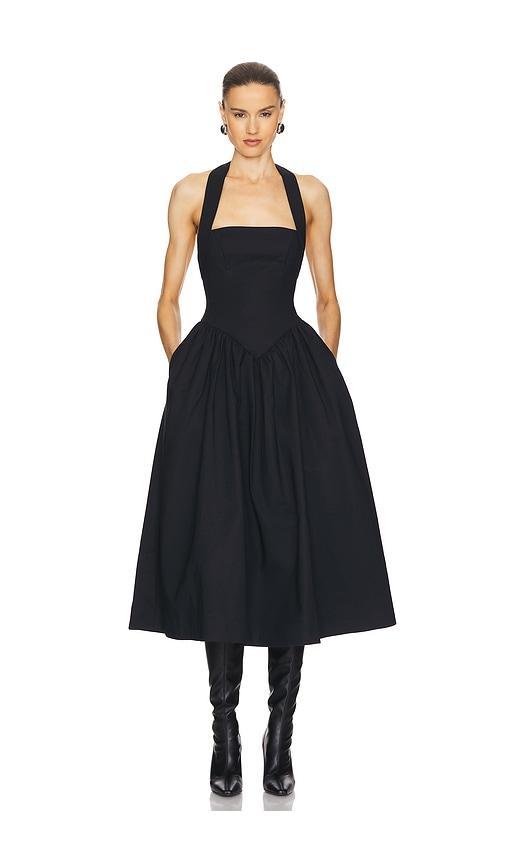 Faille Halter Midi Dress Product Image