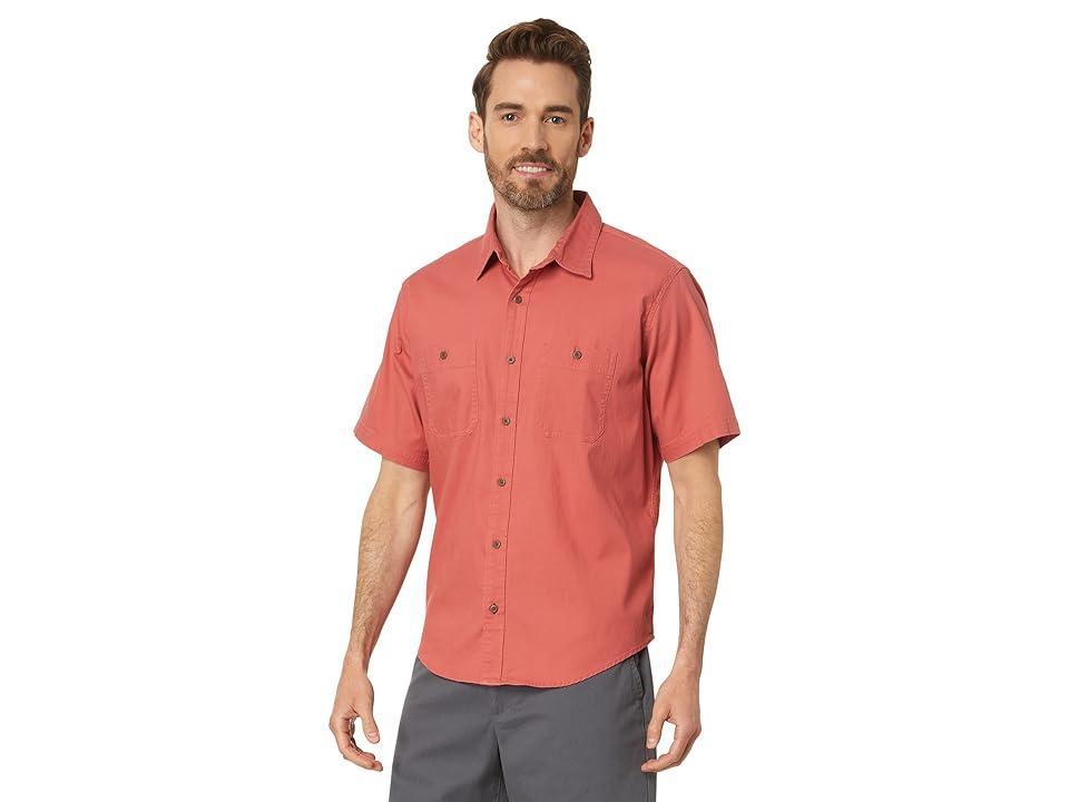 L.L.Bean Lakewashed Camp Shirt Short Sleeve Traditional Fit (Mineral ) Men's Clothing Product Image