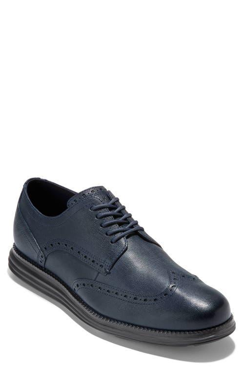 Cole Haan Originalgrand Wing Tip Oxford (Navy Blazer Saffiano Men's Lace Up Wing Tip Shoes Product Image