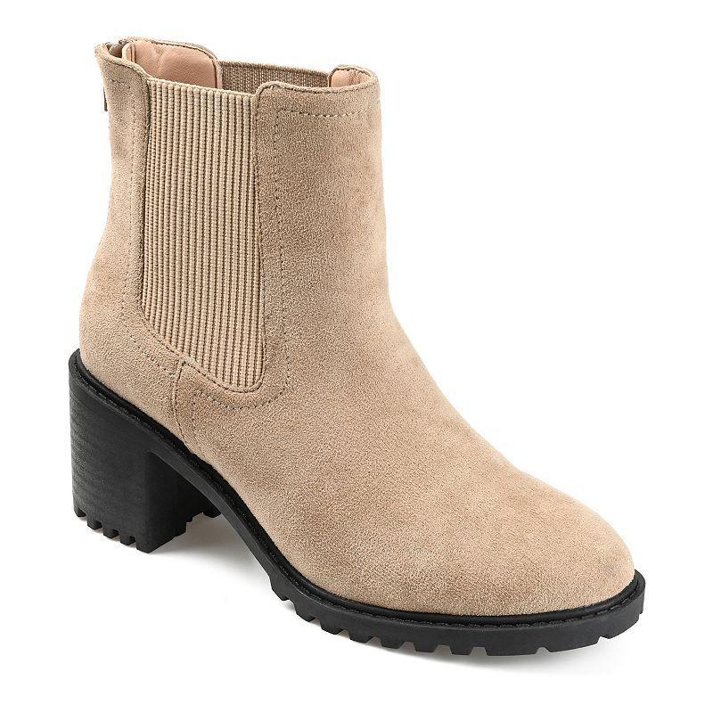 Journee Collection Jentry Tru Comfort Foam Womens Block Heel Chelsea Boots Brown Product Image