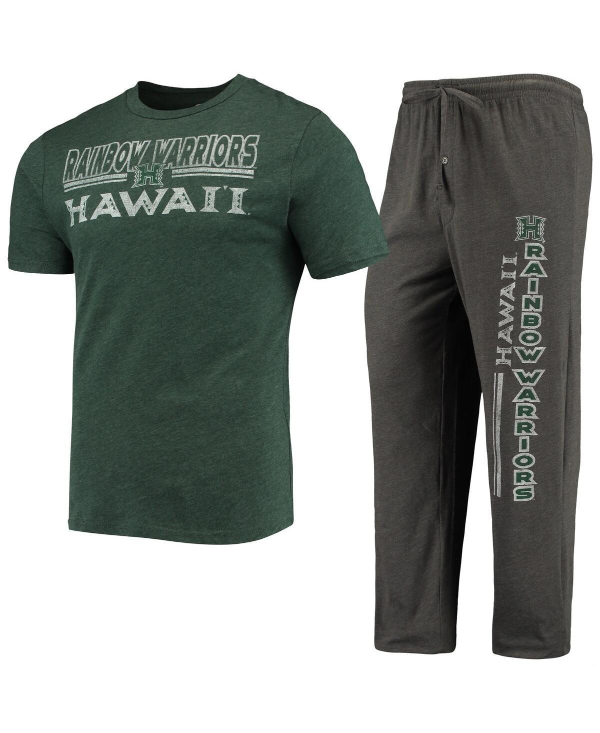 Mens Concepts Sport Heathered Charcoal Hawaii Warriors Meter T-shirt and Pants Sleep Set - Heathered Charcoal Product Image