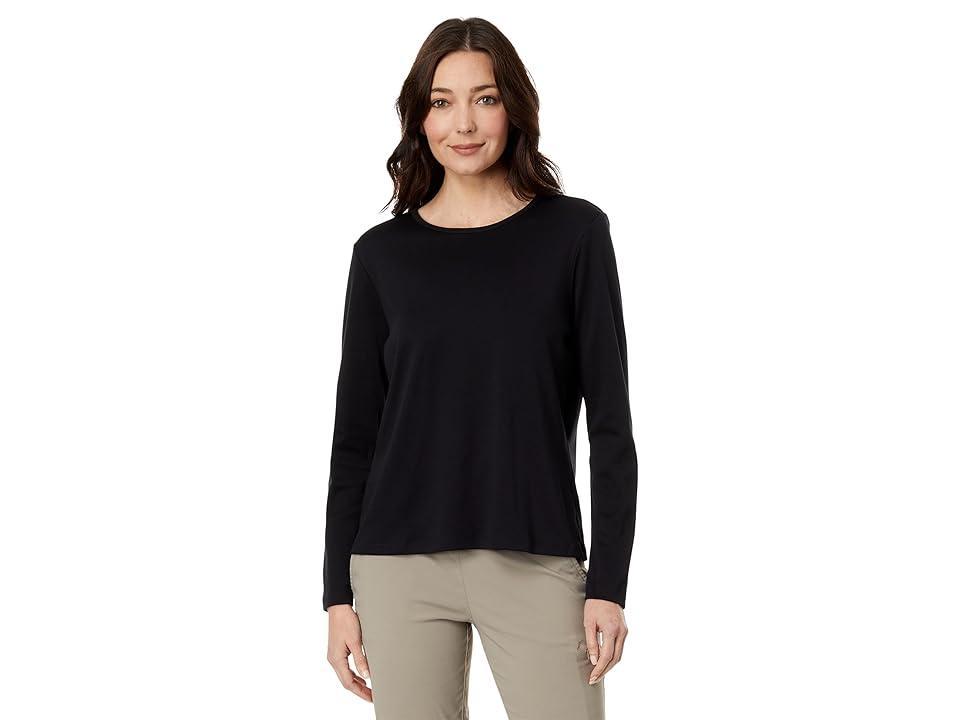 L.L.Bean Petite Pima Crew Neck Long Sleeve Women's Clothing Product Image