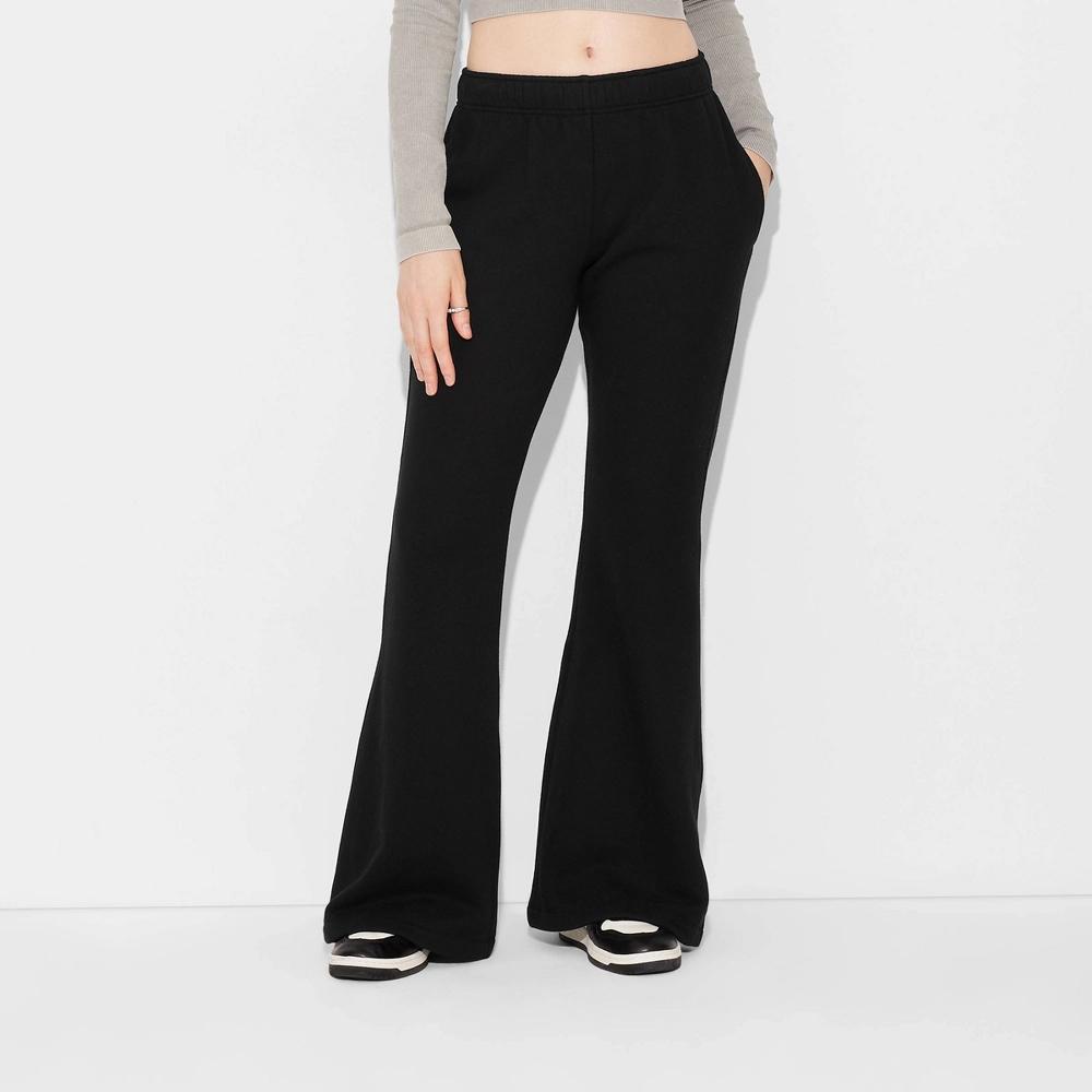 Women's High-Rise Flare Sweatpants - Wild Fable™ Black S Product Image