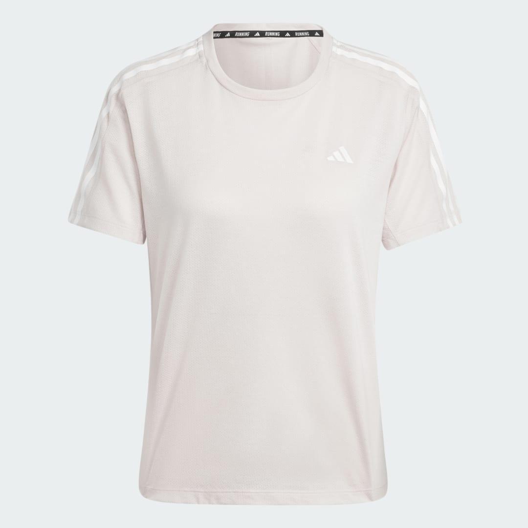 adidas Own the Run 3-Stripes Tee Putty Mauve Mel M Womens Product Image