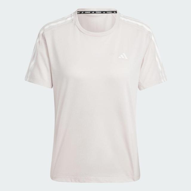 adidas Own the Run 3-Stripes Tee Putty Mauve Mel M Womens Product Image