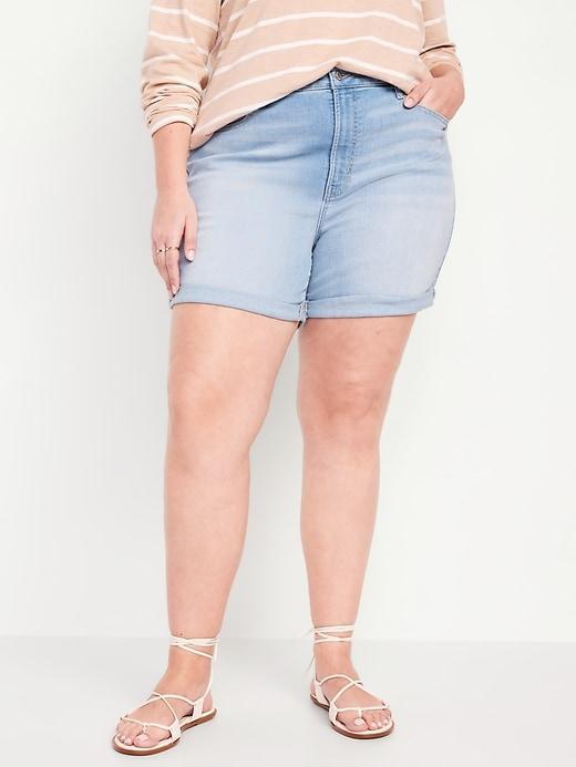 High-Waisted Wow Jean Shorts -- 5-inch inseam Product Image