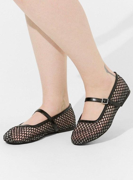 Fishnet Mary Jane Flat (WW) Product Image