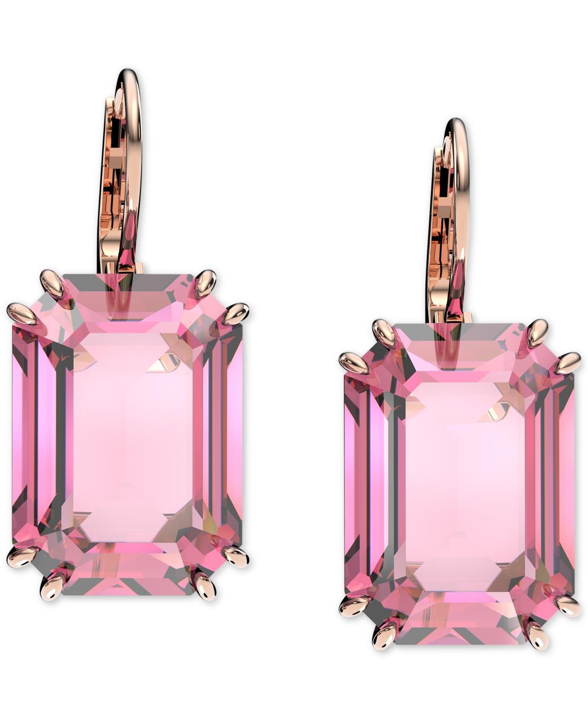 Swarovski Millenia Octagon Cut Drop Earrings in Rhodium Plated Product Image