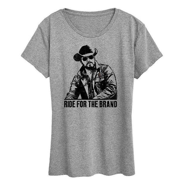 Womens Yellowstone Ride For The Brand Graphic Tee Grey Gray Product Image