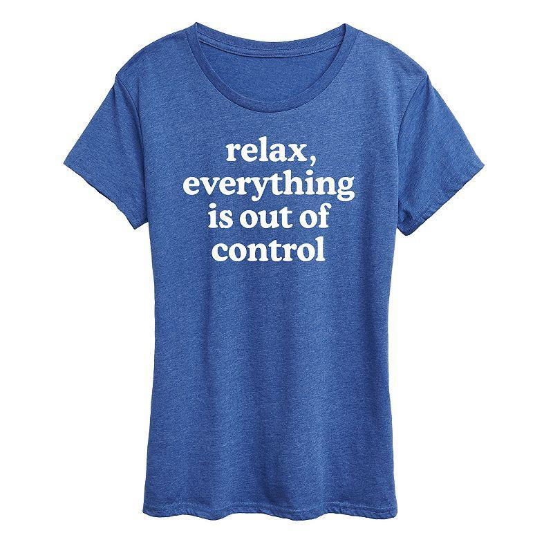 Womens Relax Out Of Control Graphic Tee, Girls Med Blue Product Image