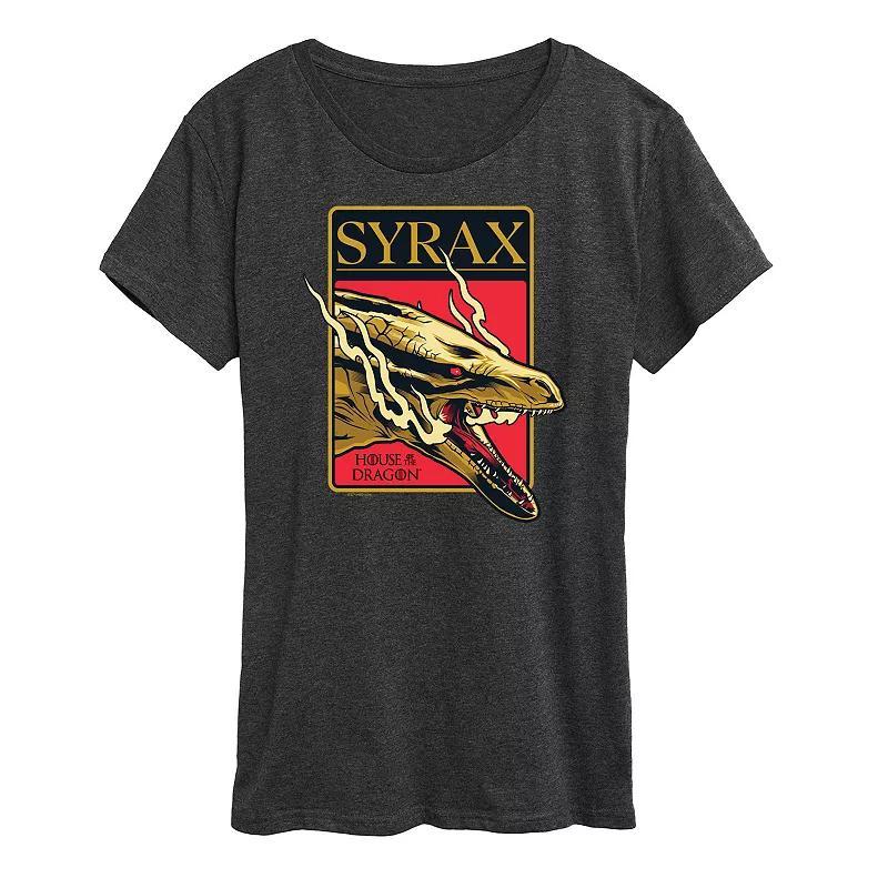 Womens House of the Dragon Syrax Badge Graphic Tee Blue Product Image