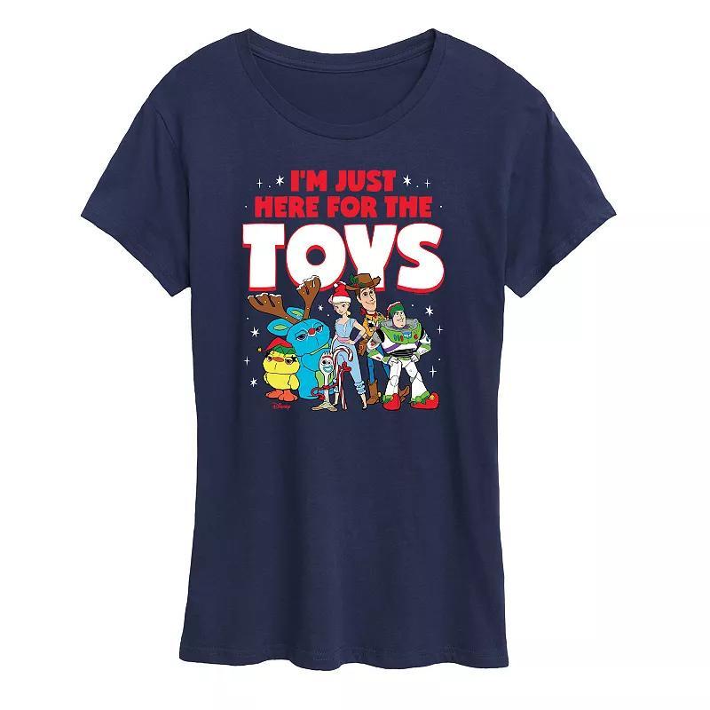 Disney / Pixars Toy Story Womens Here For The Toys Graphic Tee, Girls Blue Product Image