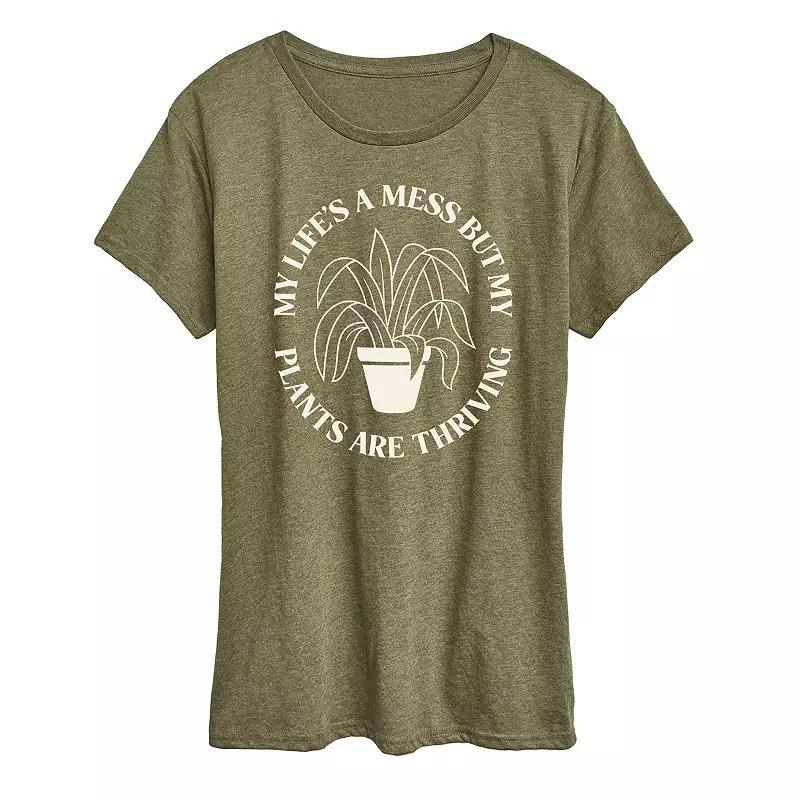 Womens Lifes A Mess Plants Thriving Graphic Tee Product Image