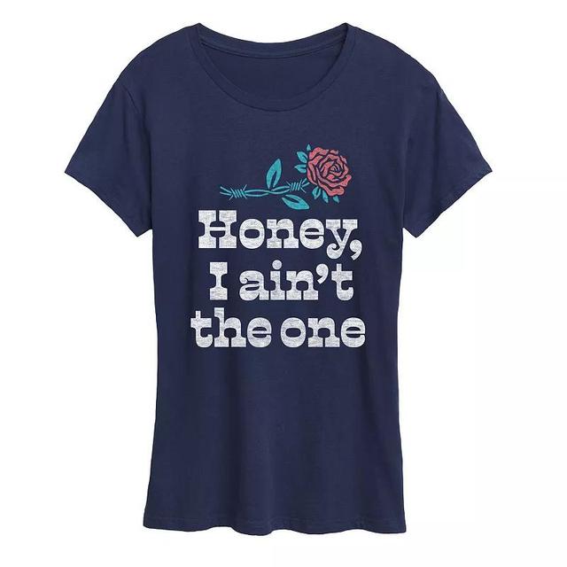 Womens Honey I Aint The One Graphic Tee Blue Product Image