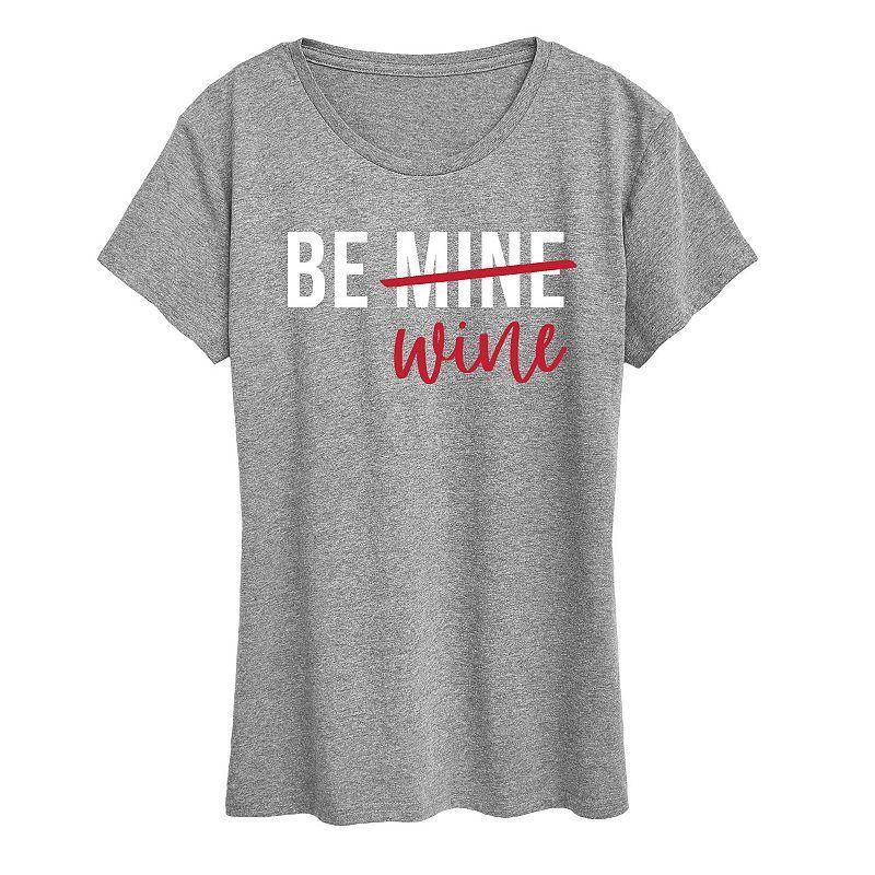 Womens Be Mine Wine Graphic Tee Product Image