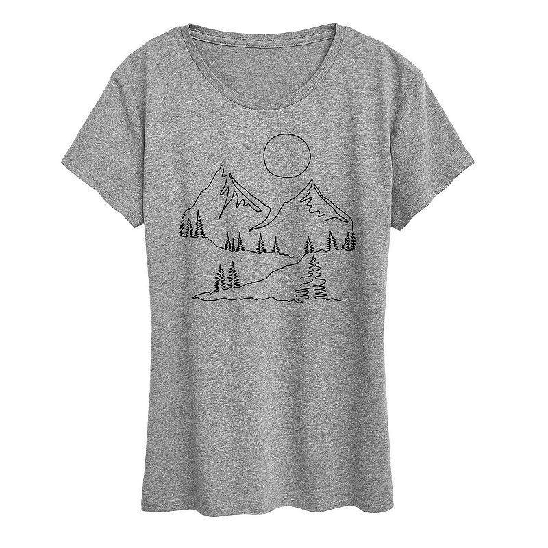 Womens Mountain Line Drawing Graphic Tee Product Image