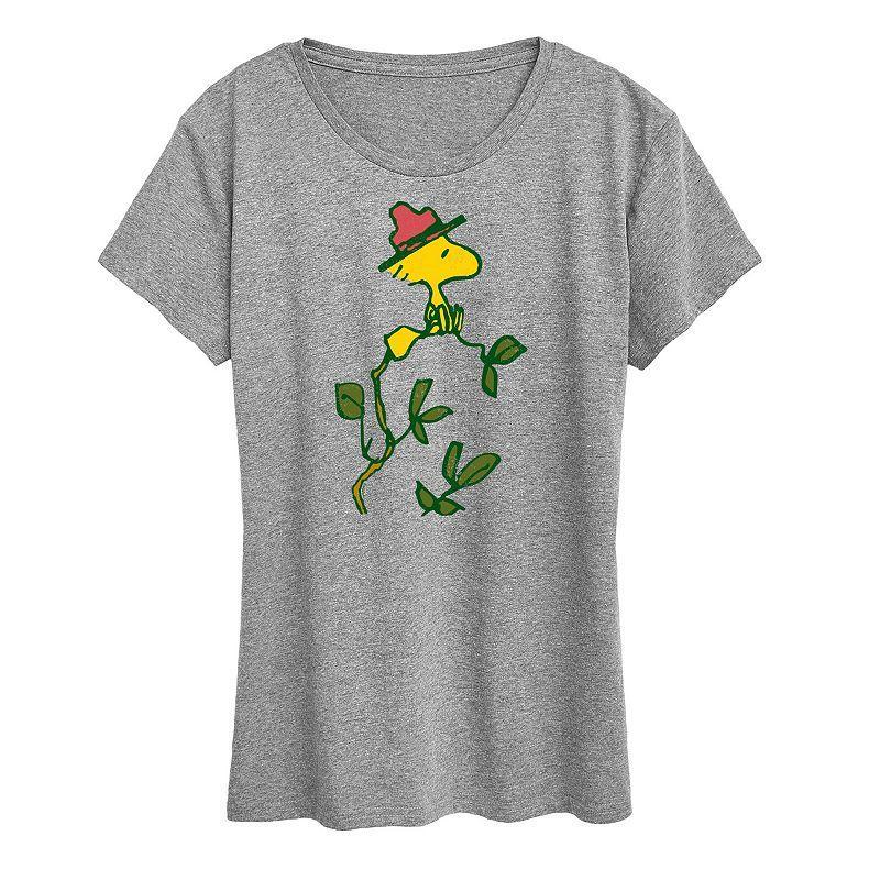 Womens Peanuts Woodstock Branch Graphic Tee Grey Gray Product Image