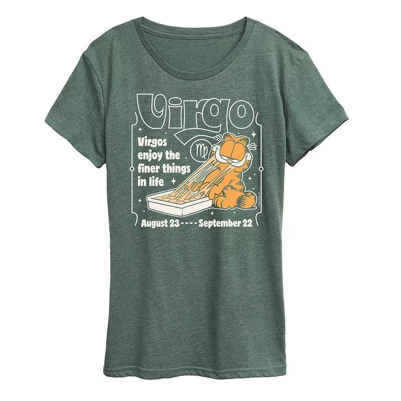 Womens Garfield Virgo Graphic Tee Heather Grey Product Image