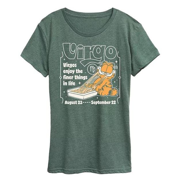 Womens Garfield Virgo Graphic Tee Grey Green Product Image