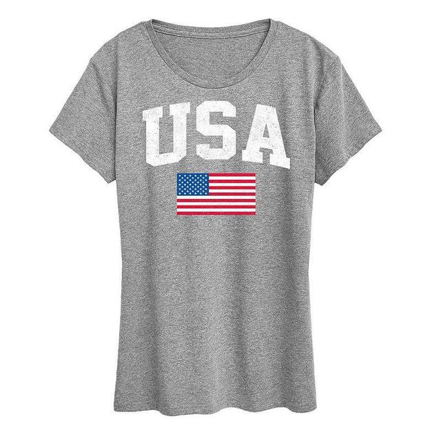 Womens USA Flag Graphic Tee Product Image