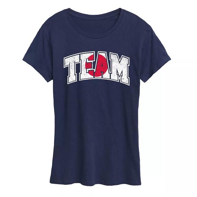 Womens Team Japan Graphic Tee Grey Blue Product Image