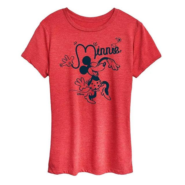 Disneys Minnie Mouse Fun Graphic Tee, Womens Grey Gray Product Image