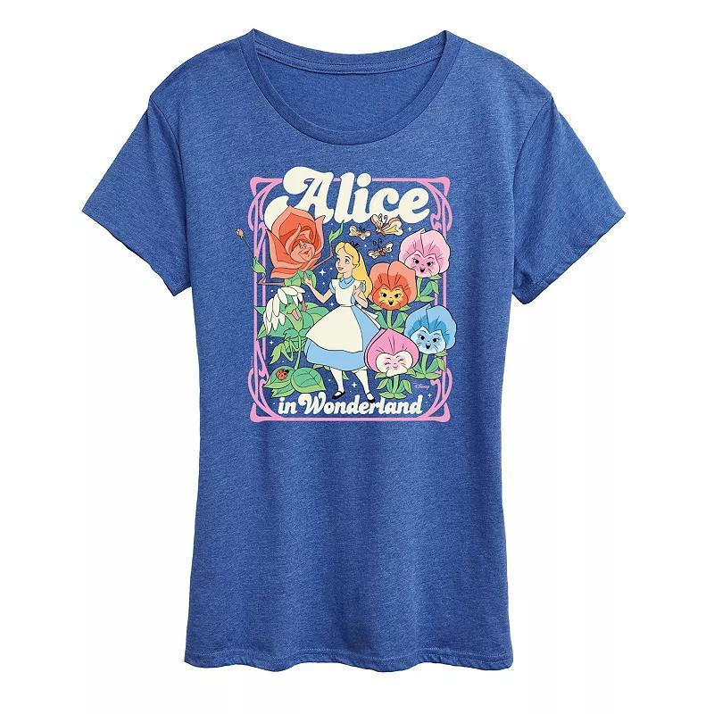 Disneys Alice in Wonderland Womens Flower Pastel Graphic Tee Product Image